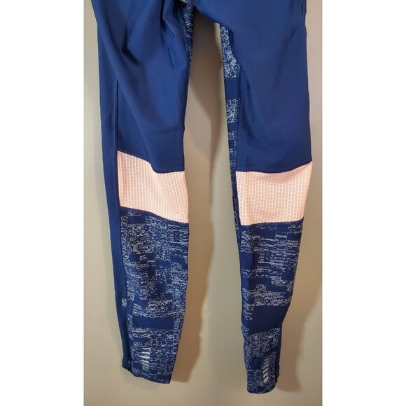 Women's Under Armour Blue & Pink Compression Heatgear Leggings Size M Ankle Zip - Picture 6 of 13